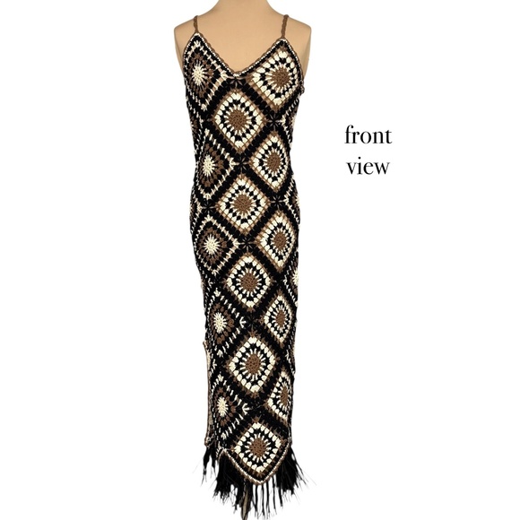 Elan Dresses & Skirts - dress ELAN crochet NWT maxi 53" spaghetti straps sexy tight S/M party festival